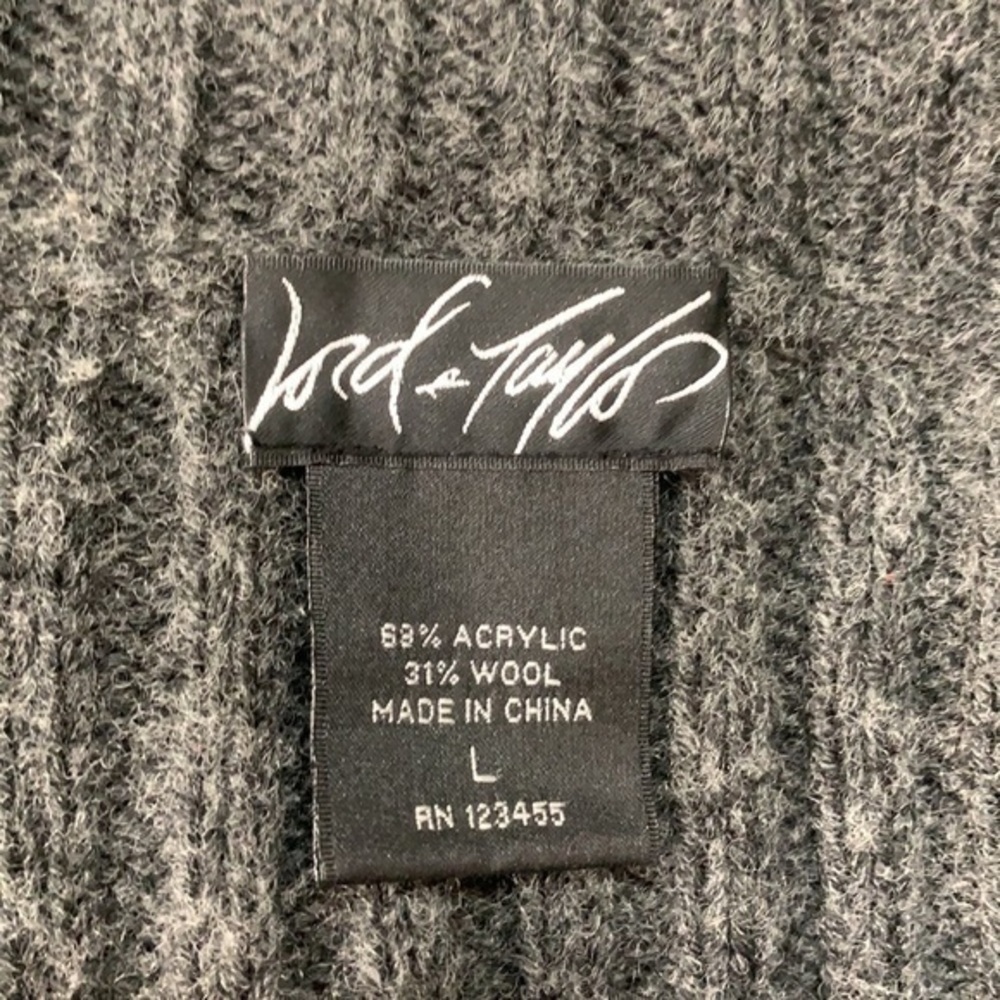 Lord & Taylor wool blend zip cardigan sweater L - Picture 5 of 9